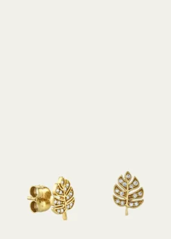 Sydney Evan14K Tiny Monstera Leaf Stud Earring, Single