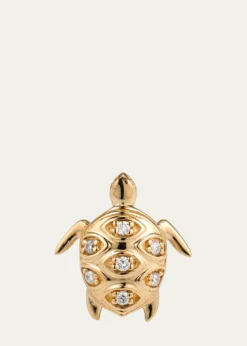 Sydney Evan14K Turtle Earring with Marquise Eye Shell, Single