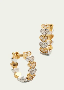 Sydney Evan14k Two-Tone Gold Diamond Heart Huggie Earrings
