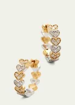 Sydney Evan14k Two-Tone Gold Diamond Heart Huggie Earrings
