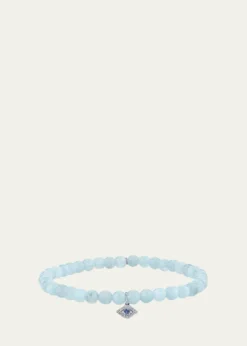 Sydney Evan14K White Gold Diamond Small Bezel Eye Bracelet