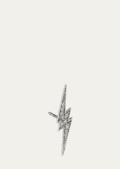 Sydney Evan14k White Gold Diamond Lightning Bolt Stud Earring, Single