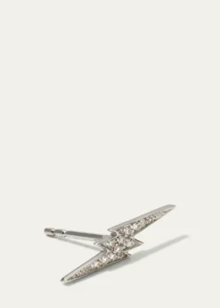 Sydney Evan14k White Gold Diamond Lightning Bolt Stud Earring, Single