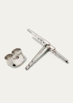 Sydney Evan14k White Gold Diamond Lightning Bolt Stud Earring, Single
