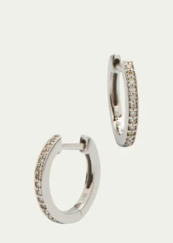 Sydney Evan14k White Gold Diamond Huggie Hoop Earrings