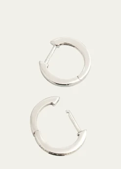 Sydney Evan14k White Gold Diamond Huggie Hoop Earrings