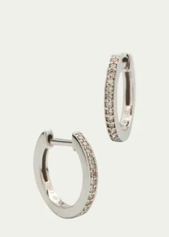 Sydney Evan14k White Gold Diamond Huggie Hoop Earrings