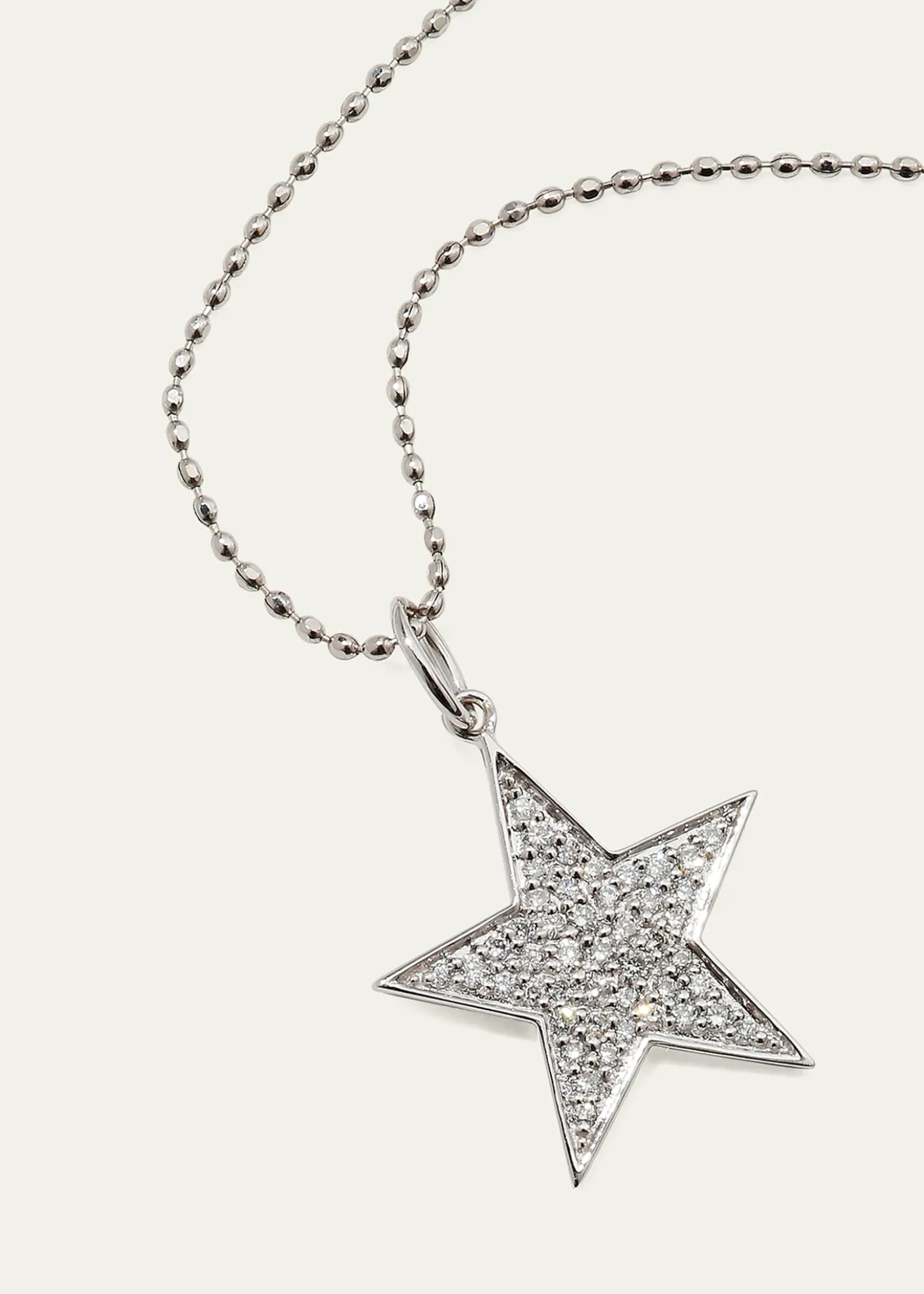 Sydney Evan14k White Gold Medium Diamond Star Necklace