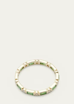 Sydney Evan14K Yellow Gold Diamond and Emerald Eternity Ring
