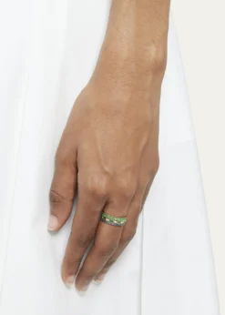 Sydney Evan14K Yellow Gold Diamond and Emerald Eternity Ring