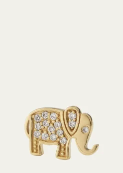 Sydney Evan14k Yellow Gold Diamond Elephant Stud Earring, Single