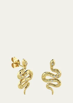 Sydney Evan14K Yellow Gold Diamond Snake Stud Earring, Single