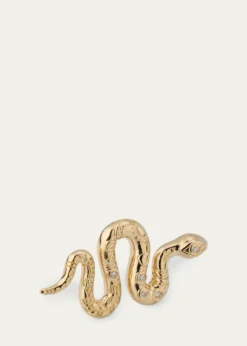 Sydney Evan14K Yellow Gold Diamond Snake Stud Earring, Single