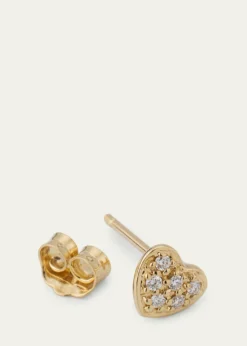 Sydney Evan14K Yellow Gold Diamond Mini Heart Earring, Single
