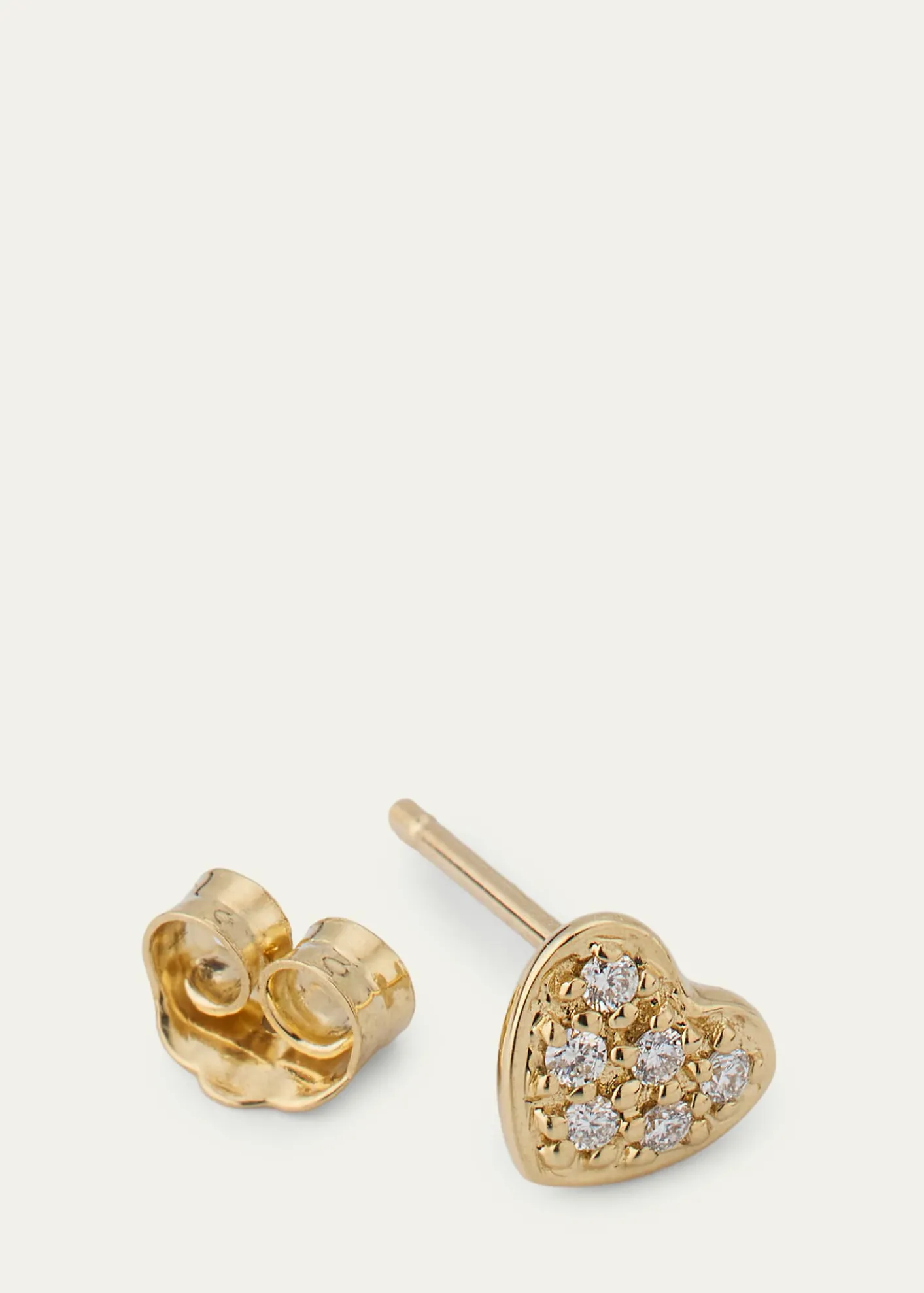 Sydney Evan14K Yellow Gold Diamond Mini Heart Earring, Single