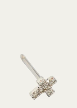 Sydney Evan14K Yellow Gold Diamond Cross Earring, Single