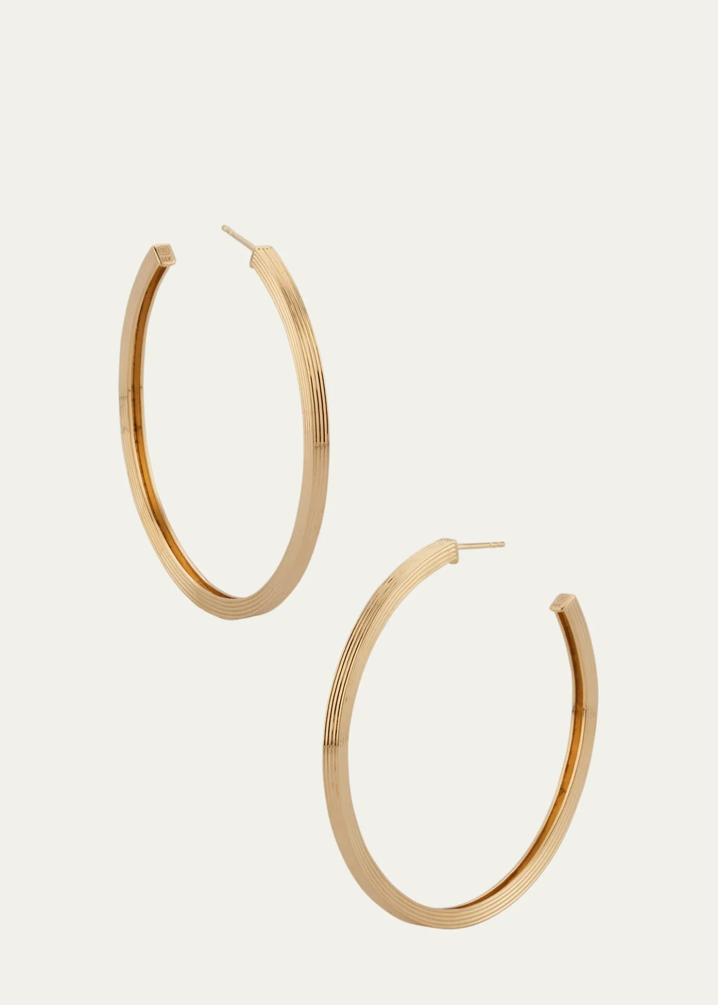 Sydney Evan14K Yellow Gold Fluted Hoop Earrings