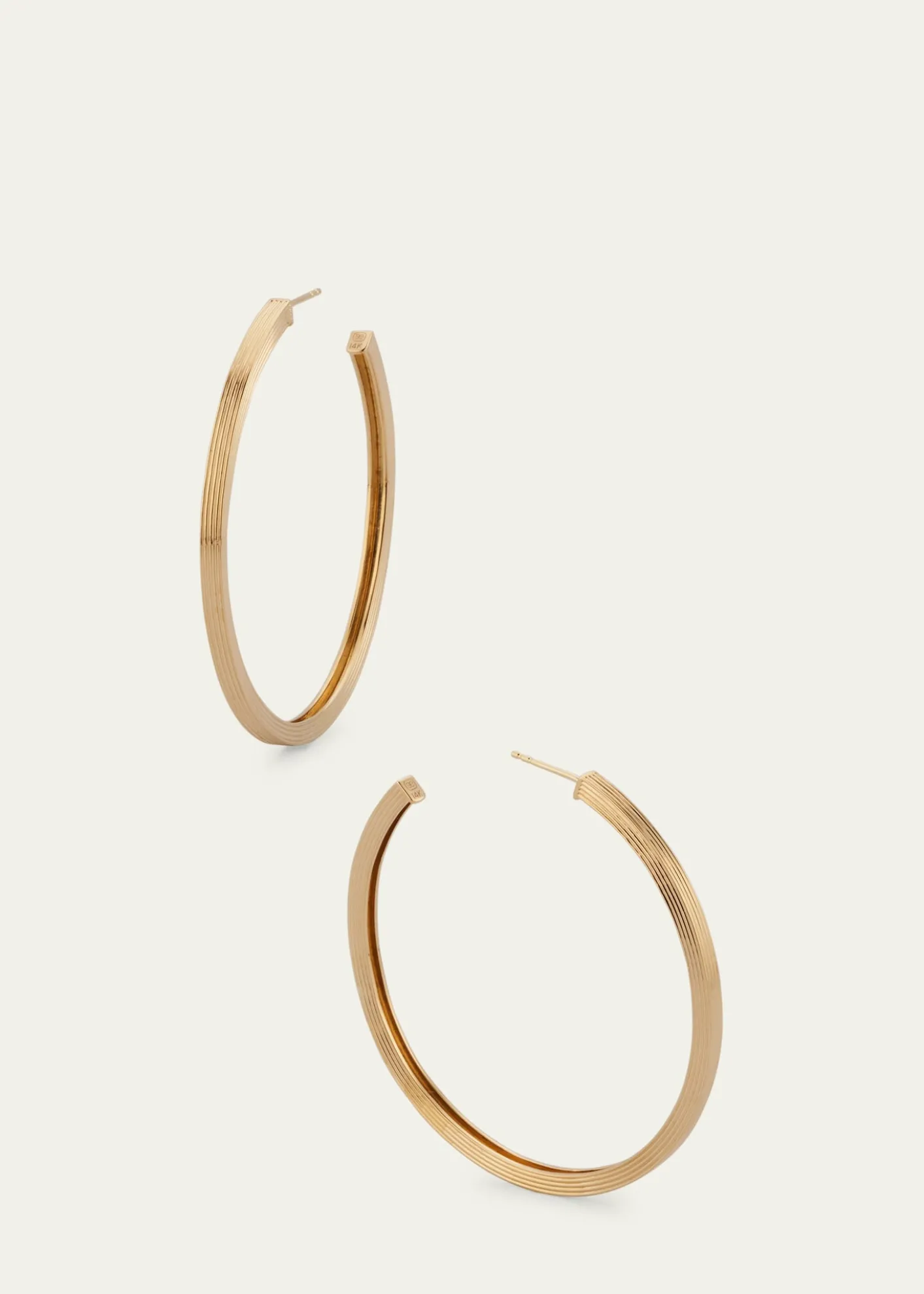 Sydney Evan14K Yellow Gold Fluted Hoop Earrings