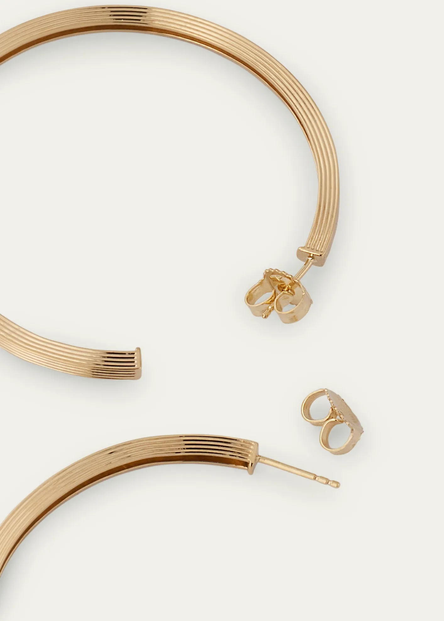 Sydney Evan14K Yellow Gold Fluted Hoop Earrings