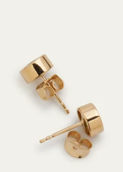 Sydney Evan14k Yellow Gold Fluted Emerald Stud Earrings