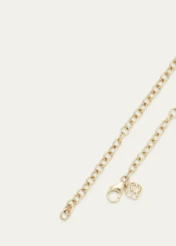 Sydney Evan14K Yellow Gold Large Butterfly Charm Necklace with Pearl Inlay and Diamonds