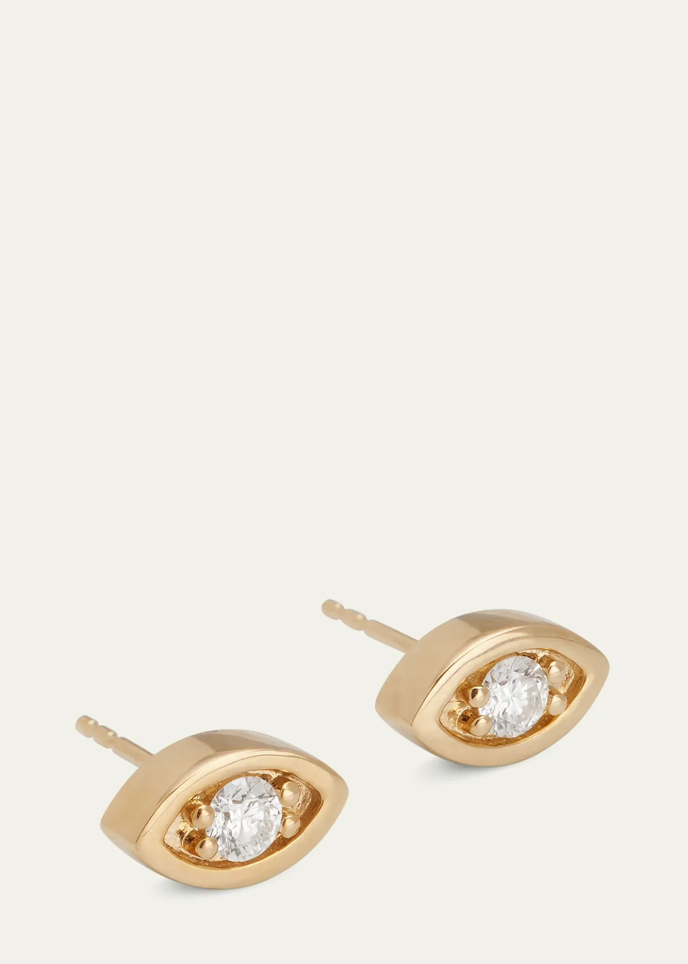 Sydney Evan14k Yellow Gold Large Marquis Evil Eye Stud Earrings
