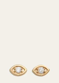 Sydney Evan14k Yellow Gold Large Marquis Evil Eye Stud Earrings