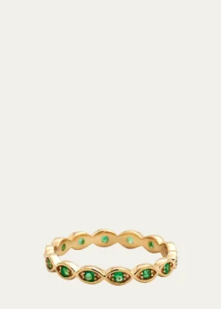 Sydney Evan14k Yellow Gold Marquis Emerald Eternity Ring