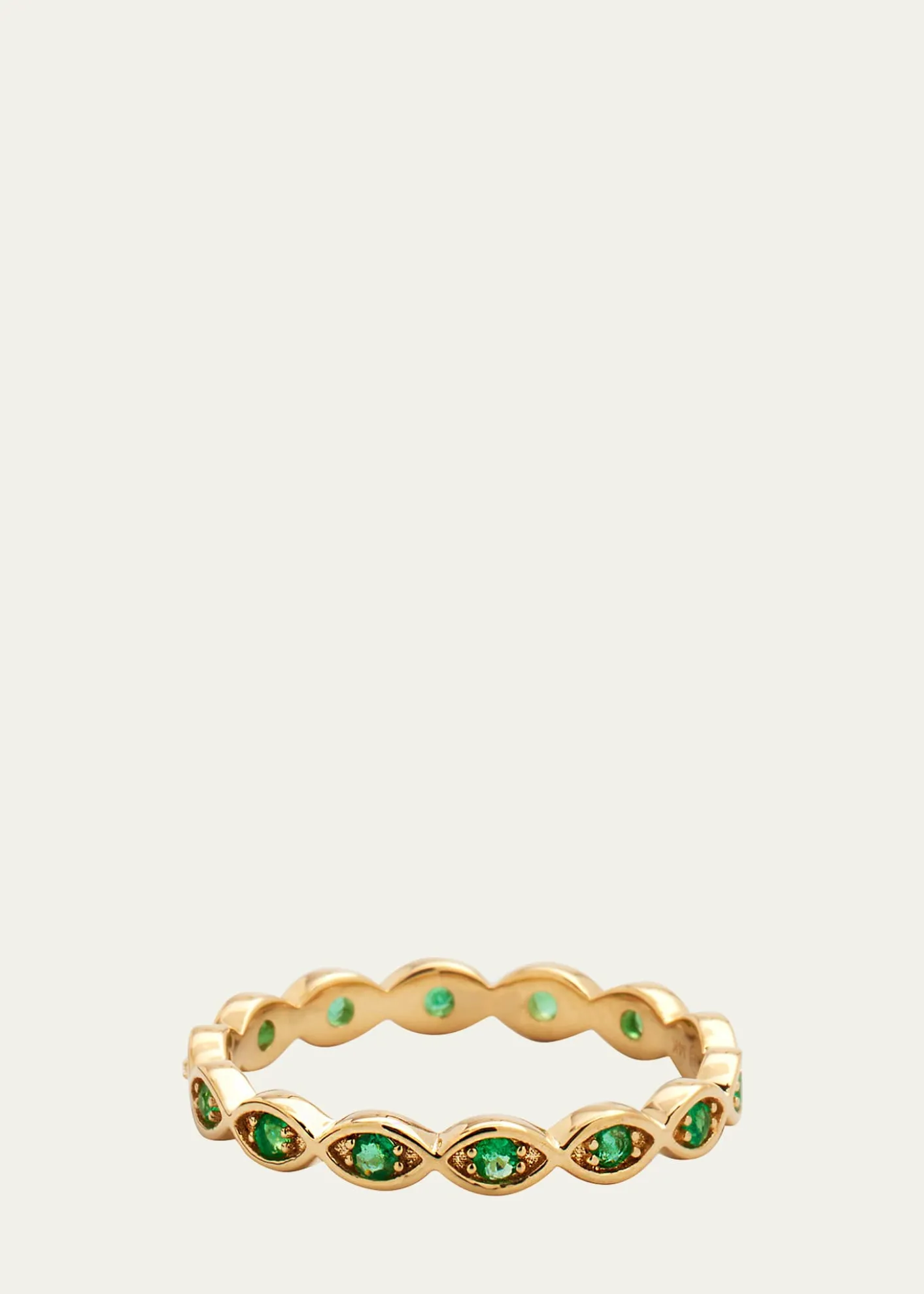Sydney Evan14k Yellow Gold Marquis Emerald Eternity Ring