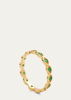 Sydney Evan14k Yellow Gold Marquis Emerald Eternity Ring