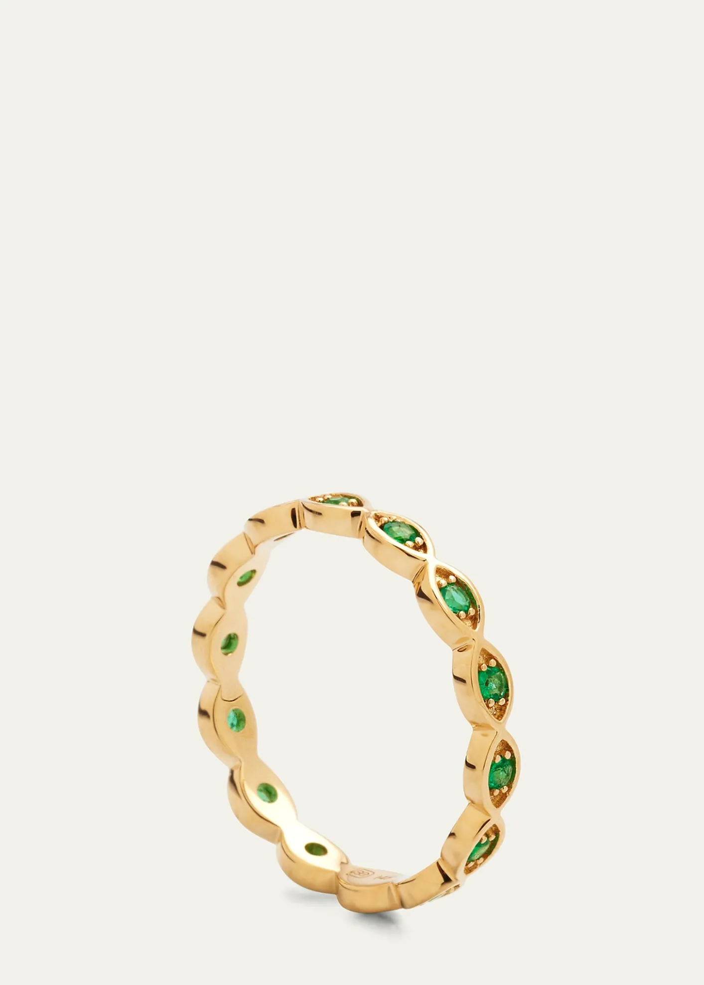 Sydney Evan14k Yellow Gold Marquis Emerald Eternity Ring