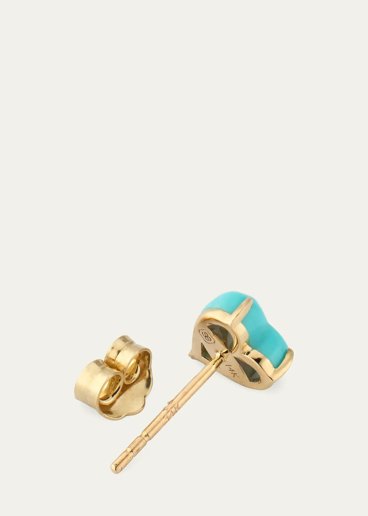 Sydney Evan14K Yellow Gold Marquis Diamond and Turquoise Heart Earring, Single