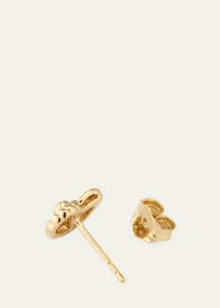 Sydney Evan14k Yellow Gold Nautilus Shell Stud Earrings With Diamonds