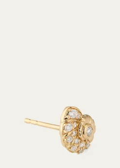 Sydney Evan14k Yellow Gold Nautilus Shell Stud Earrings With Diamonds