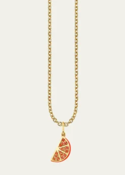 Sydney Evan14K Yellow Gold Orange Slice Pendant Necklace