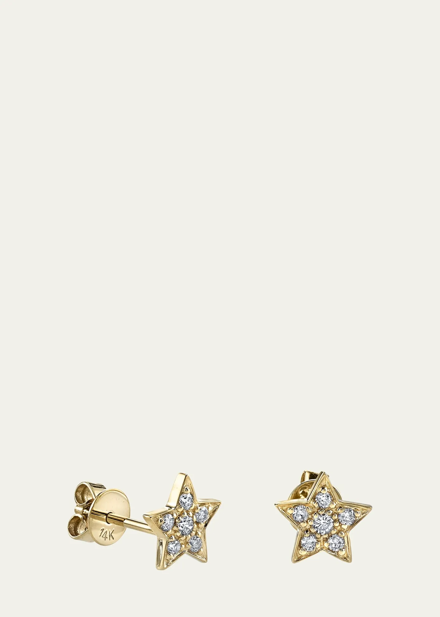 Sydney Evan14K Yellow Gold Pavé Diamond Star Stud Earrings