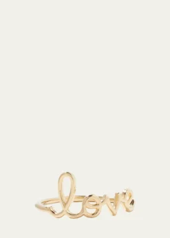Sydney Evan14k Yellow Gold Pure Love Script Ring