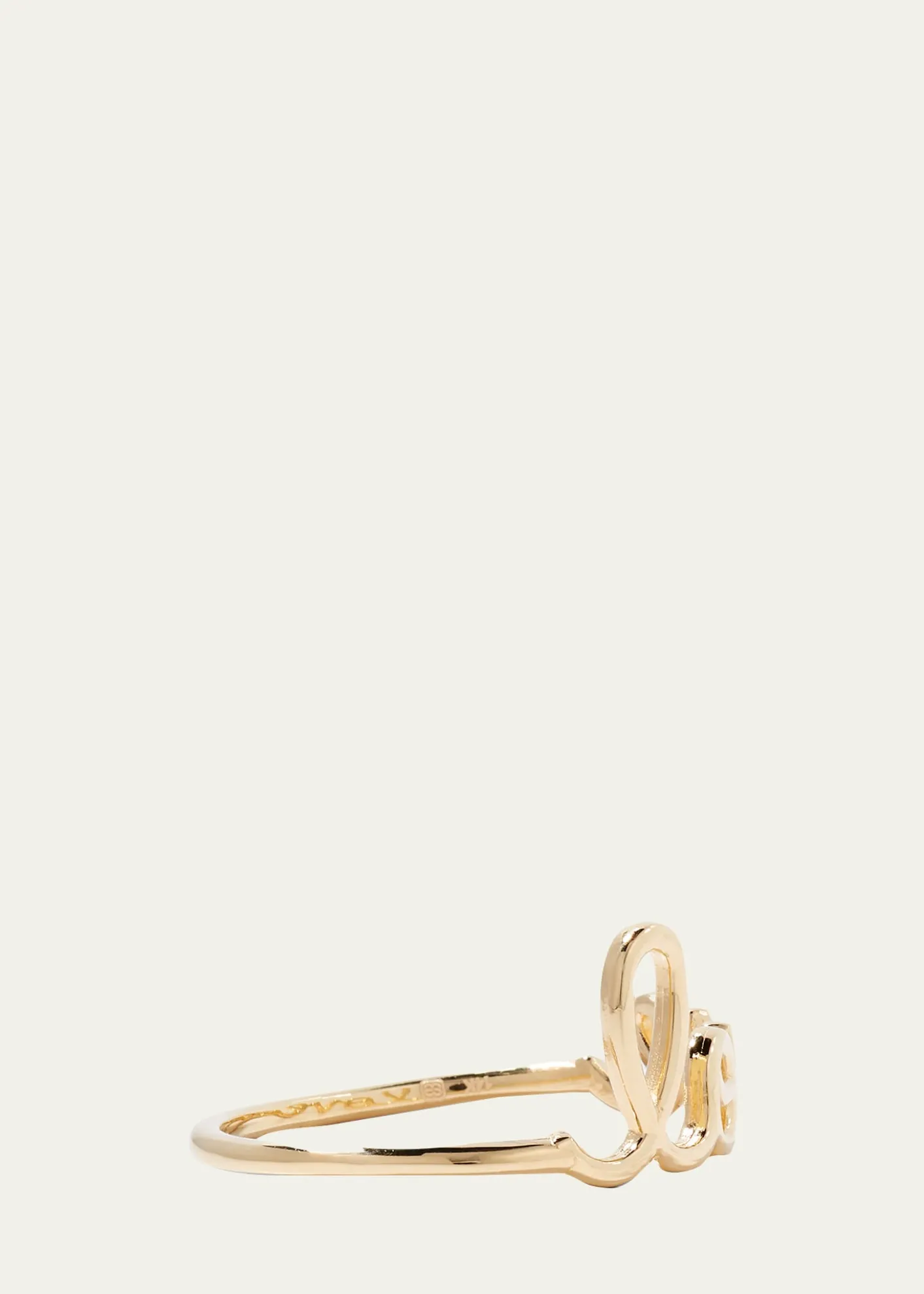 Sydney Evan14k Yellow Gold Pure Love Script Ring