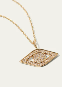 Sydney Evan14k Yellow Gold Small Diamond Evil Eye Necklace