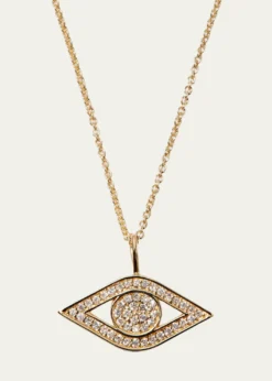 Sydney Evan14k Yellow Gold Small Diamond Evil Eye Necklace
