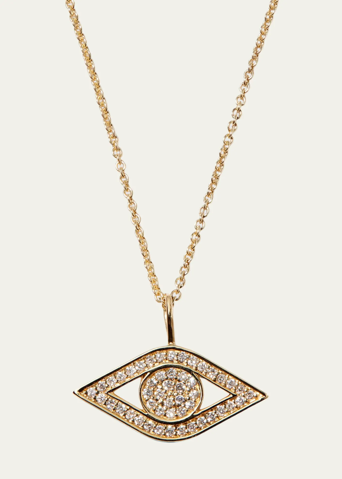 Sydney Evan14k Yellow Gold Small Diamond Evil Eye Necklace