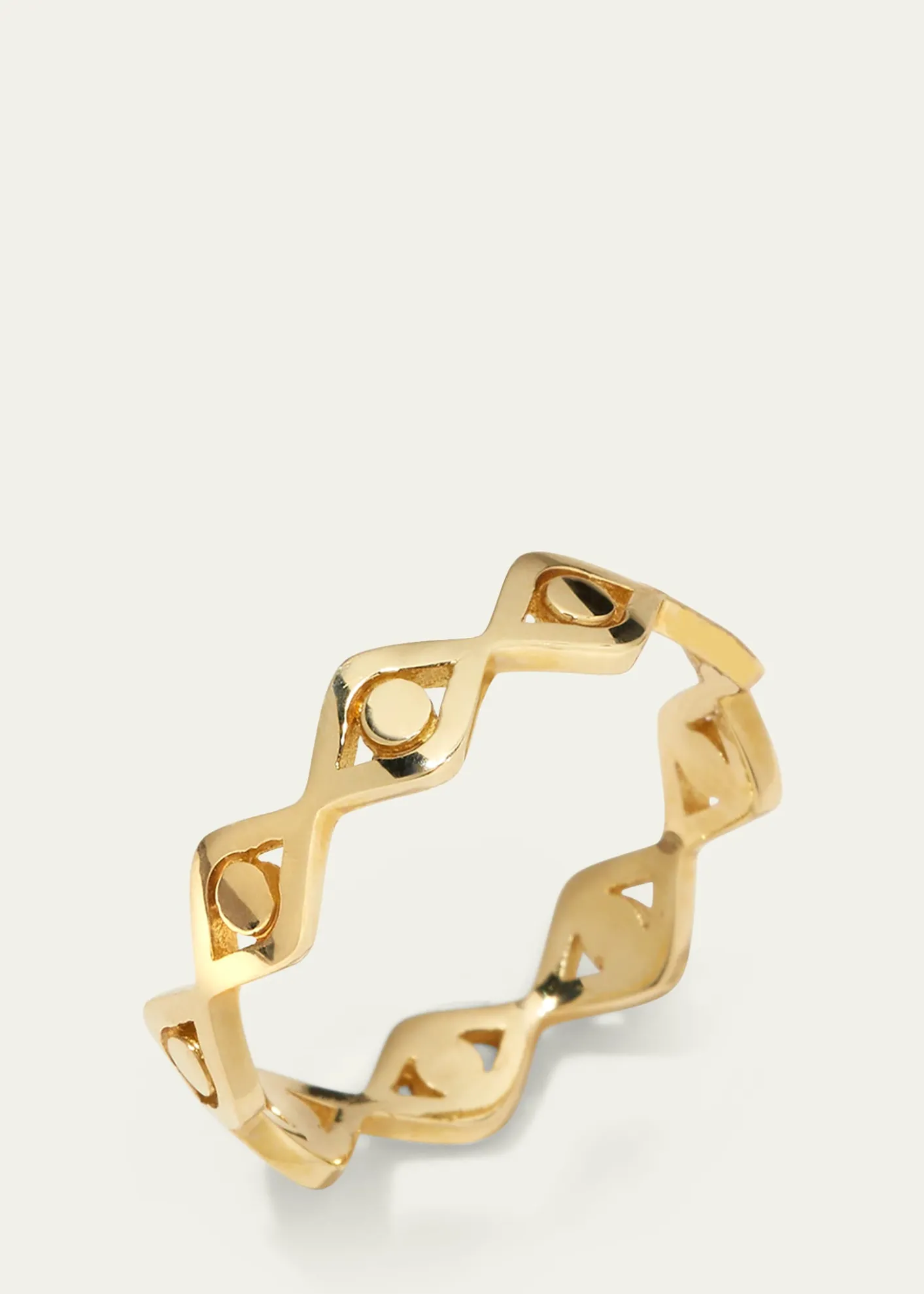 Sydney Evan14k Yellow Gold Small Pure Evil Eye Eternity Ring, Size 6