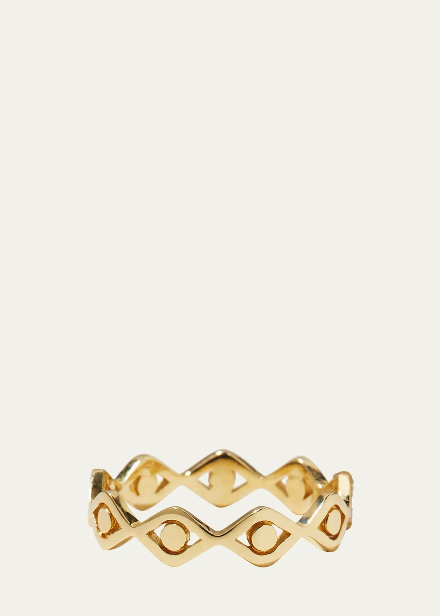 Sydney Evan14k Yellow Gold Small Pure Evil Eye Eternity Ring, Size 6