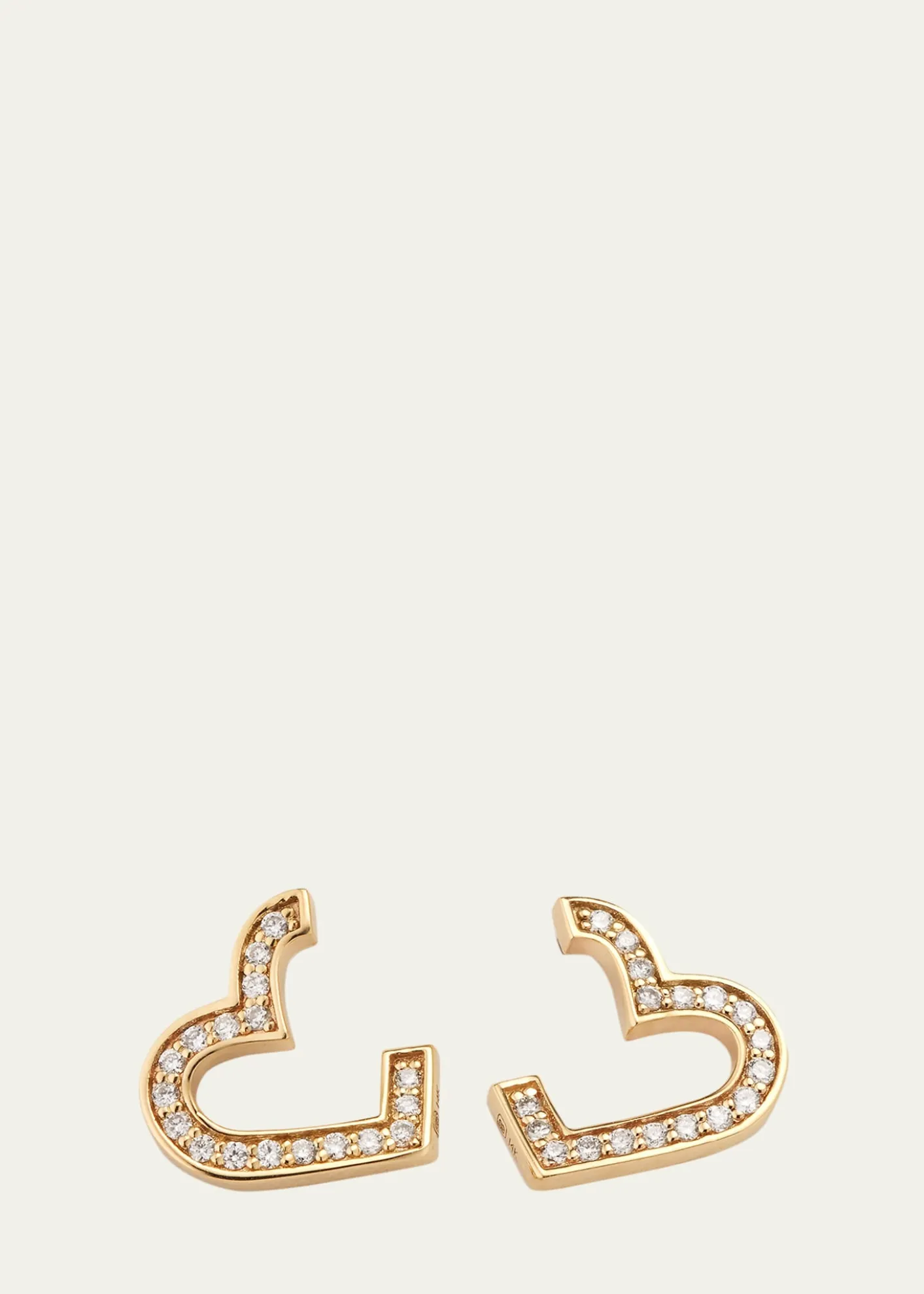 Sydney Evan14K Yellow Gold Small Diamond Pave Heart Wrap Hoop Earrings