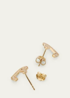 Sydney Evan14K Yellow Gold Small Diamond Pave Heart Wrap Hoop Earrings