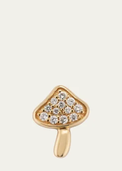 Sydney Evan14K Yellow Gold Small Mushroom Diamond Stud Earring, Single