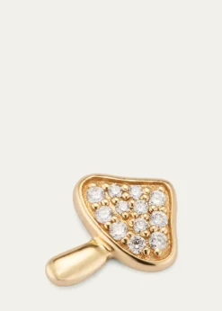 Sydney Evan14K Yellow Gold Small Mushroom Diamond Stud Earring, Single