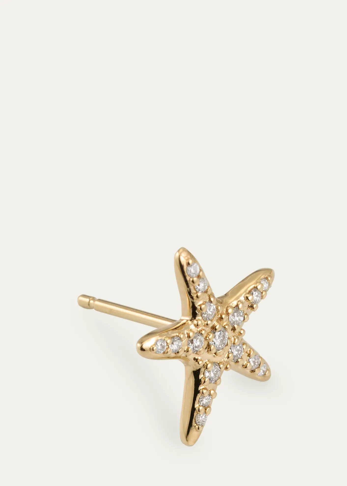 Sydney Evan14K Yellow Gold Starfish Stud Earring, Single