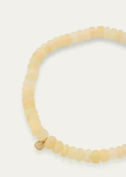 Sydney Evan14K Yellow Gold Tiny Elephant Coin Charm on Opal Beaded Bracelet with One Diamond