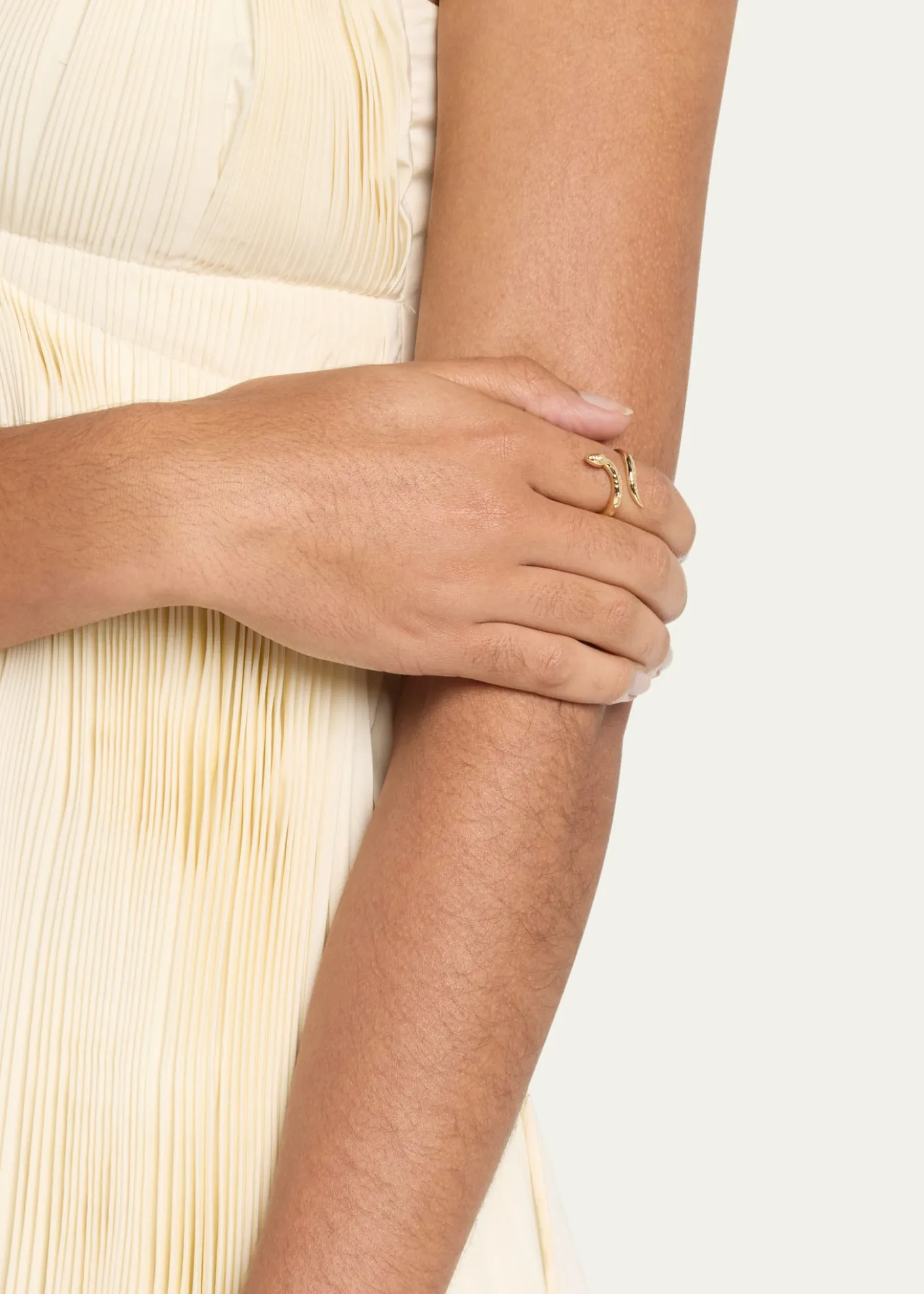 Sydney Evan14K Yellow Gold Wrap Snake Ring with Diamonds, Size 6.5